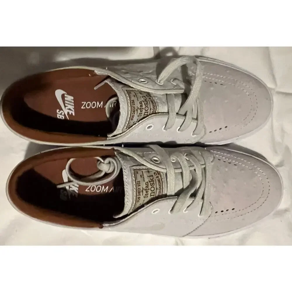 Nike Zoom Stefan Janoski L sneakers ivory ostrich leather & hazelnut accents 6 - Picture 6 of 10